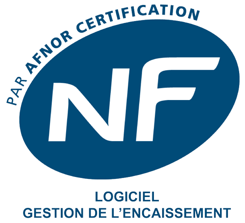 Logo de certification Afnor pour la gestion de l'encaissement